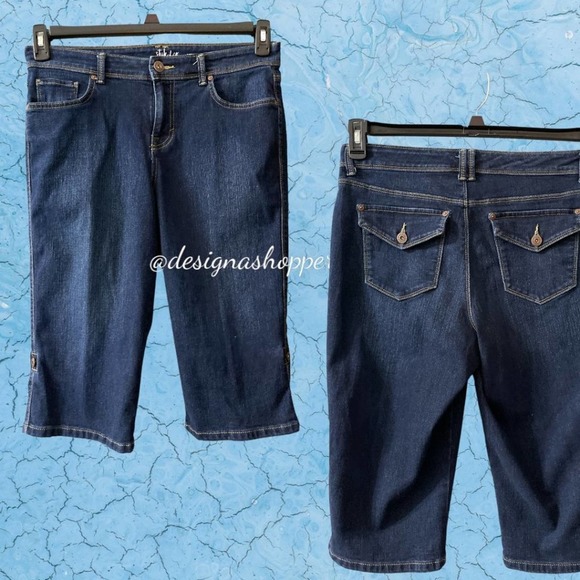 Style and Co Skimmers Blue Denim Skimmers with Optional Roll Up Cuffs, Size 10 - Picture 3 of 5